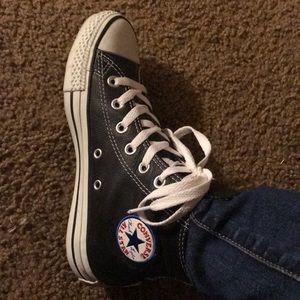 Faux leather Black Hi-Top Converse